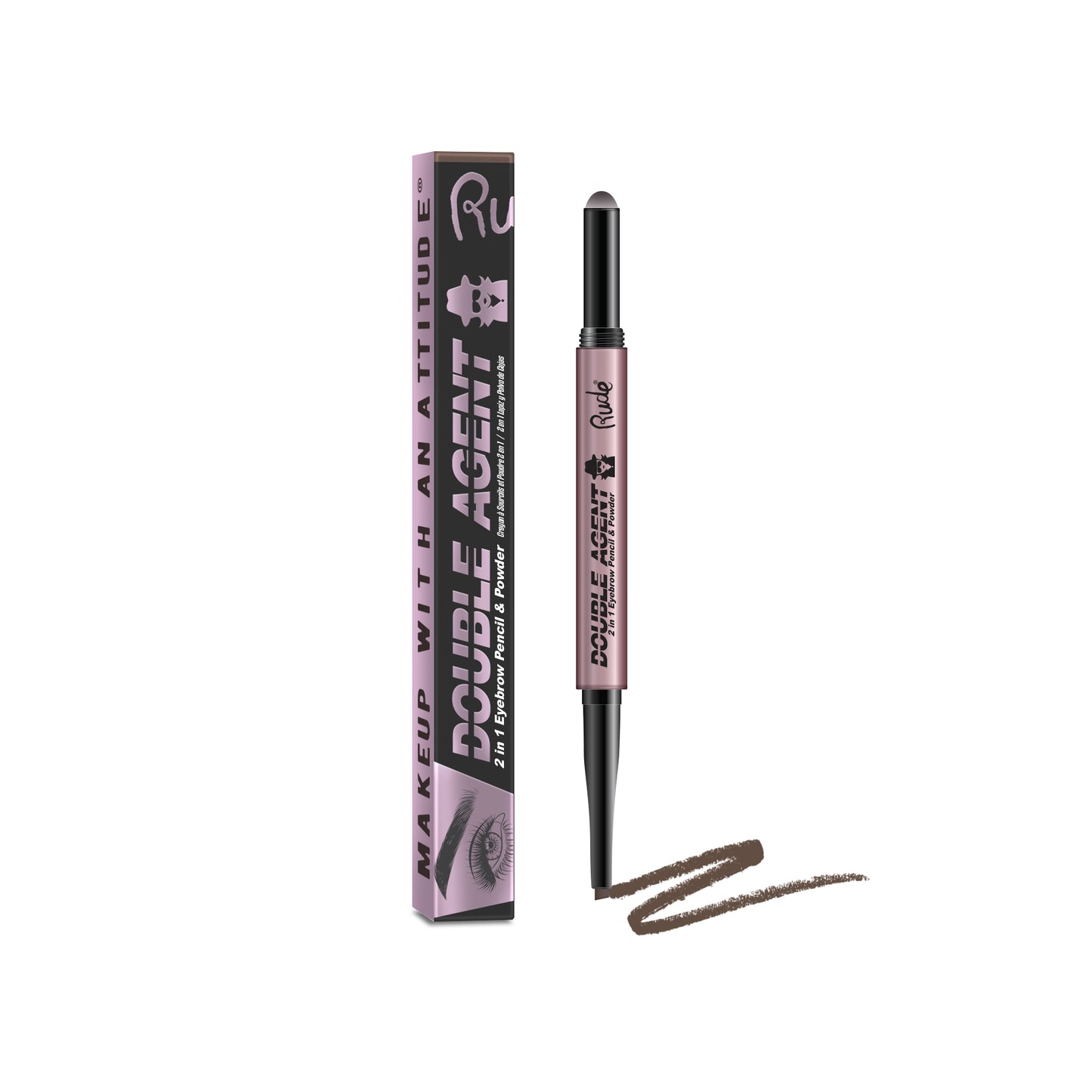 Rude Double Agent 2 In 1 Eyebrow Pencil & Powder