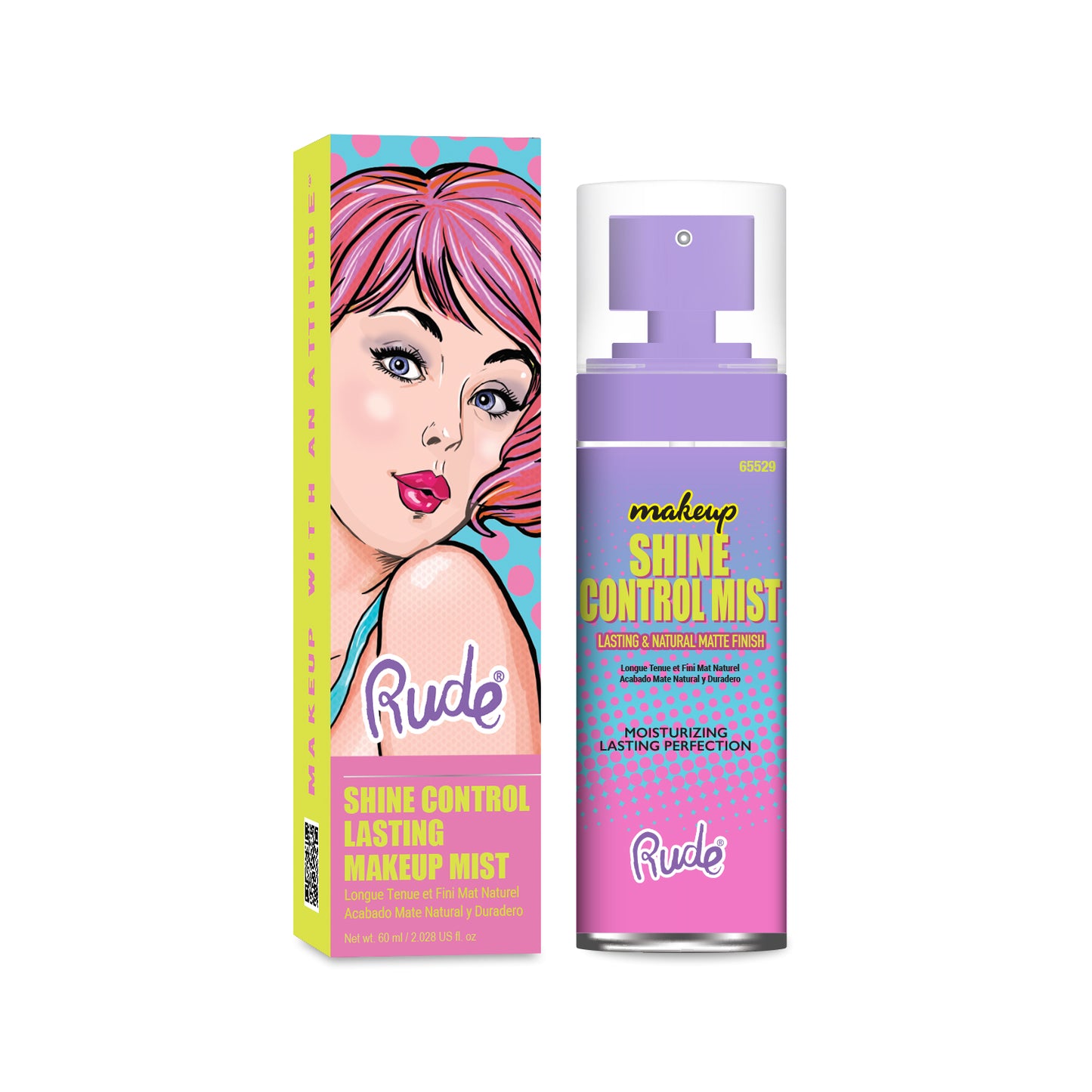 Rude Shine Control Lasting Makeup Mist