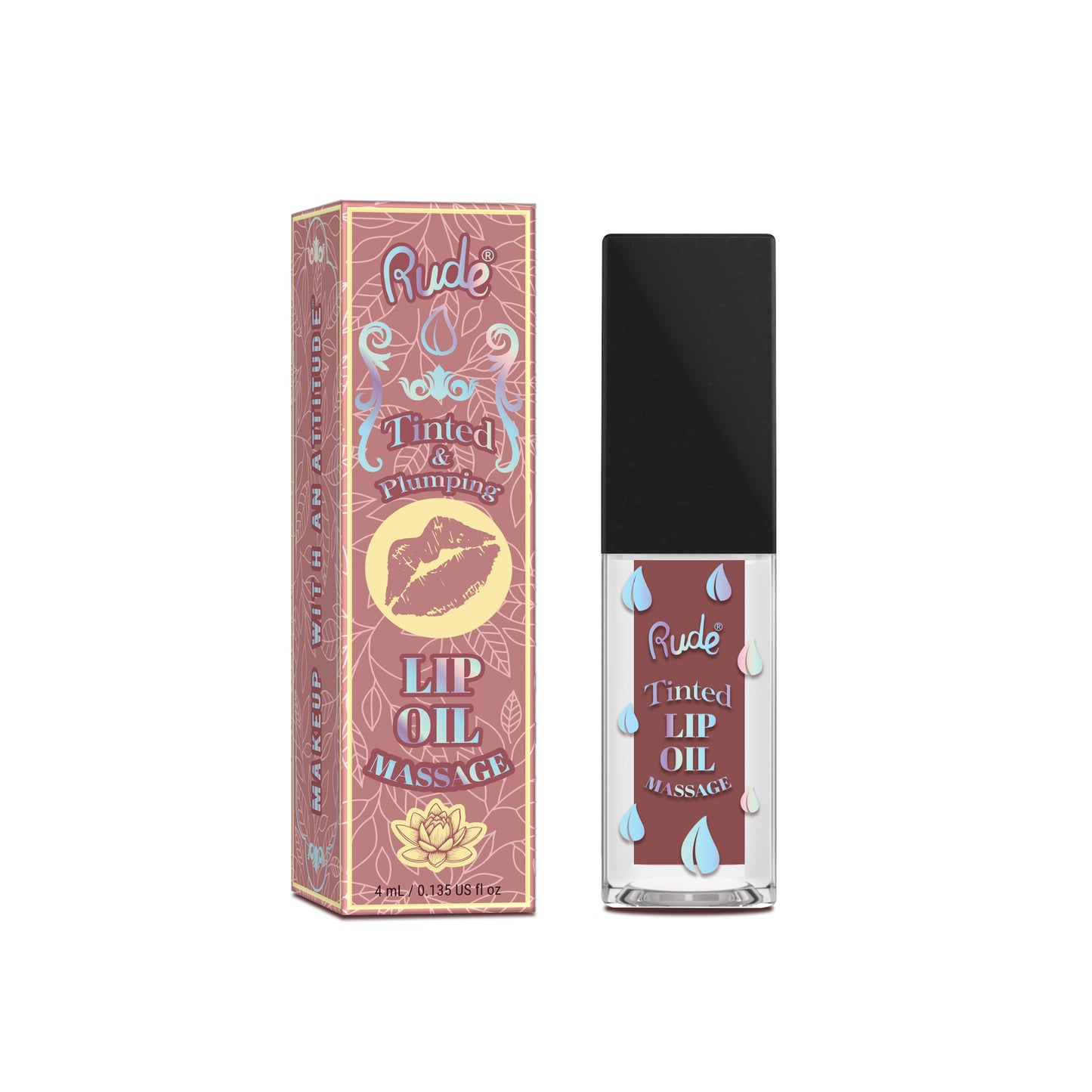 Rude Lip Oil Massage Tinted & Plumping Lip Oil