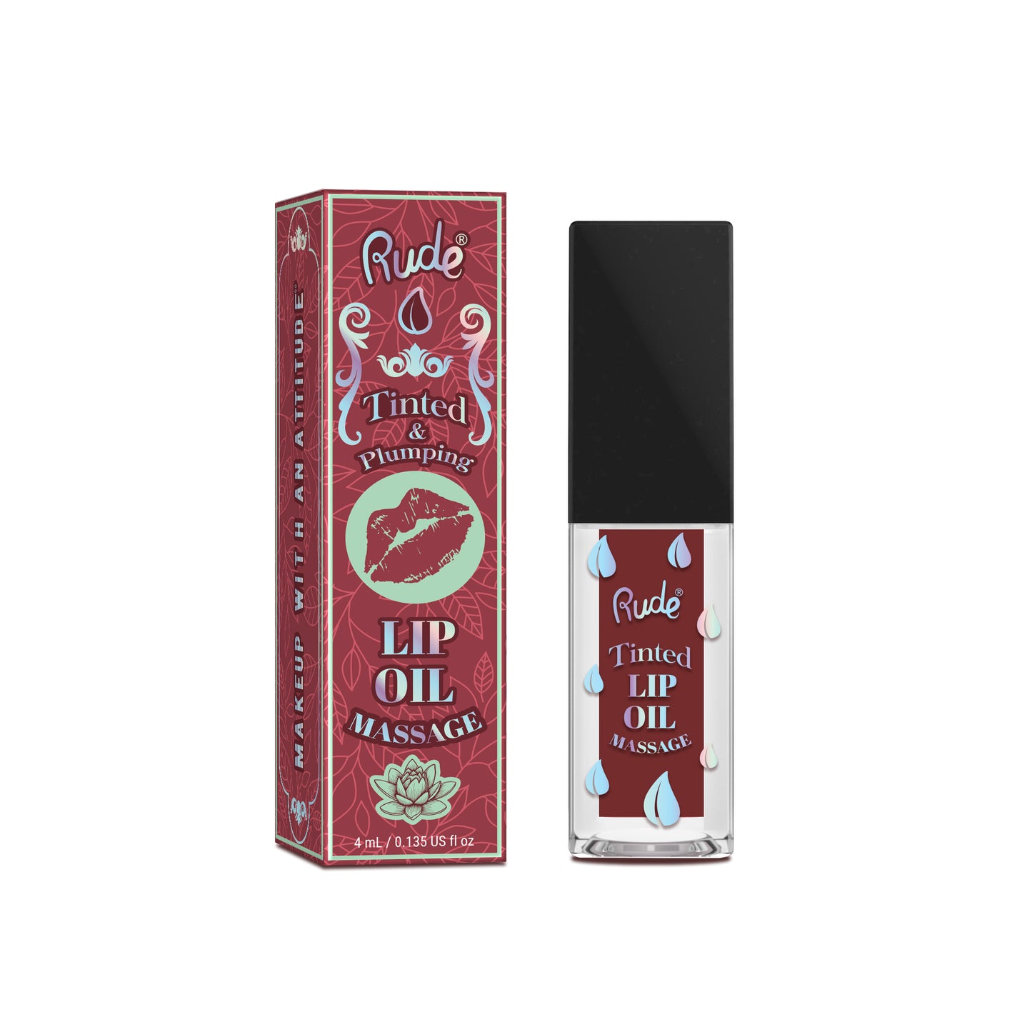 Rude Lip Oil Massage Tinted & Plumping Lip Oil