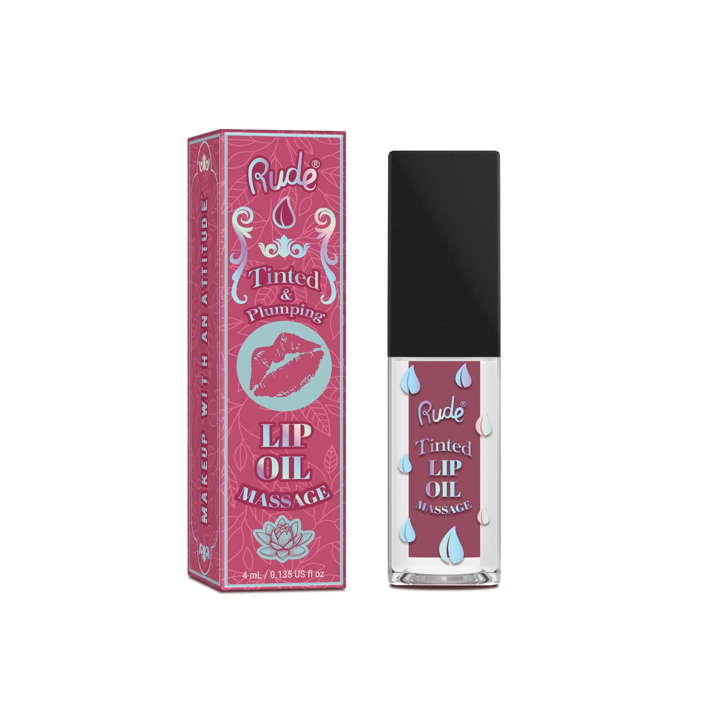 Rude Lip Oil Massage Tinted & Plumping Lip Oil